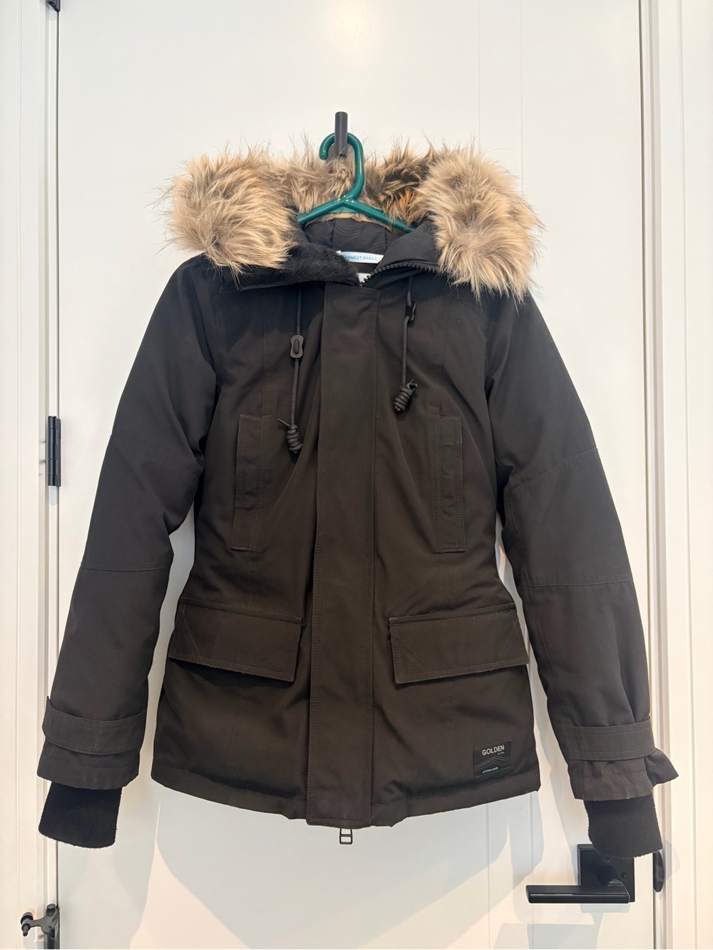 TNA Black Larsen Parka with Faux-Fur Hood Trim